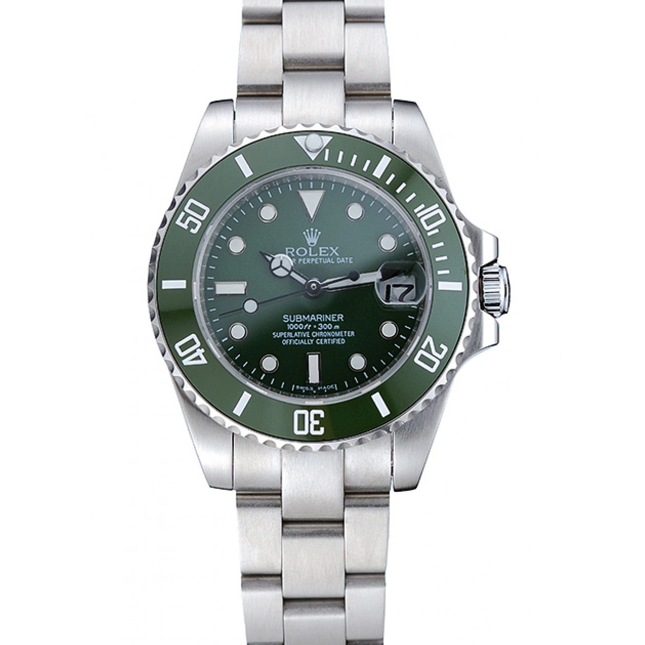 Good copy rolex watches 1454151 Green Steel Bracelet Dial Stainless Submariner Rolex 0524